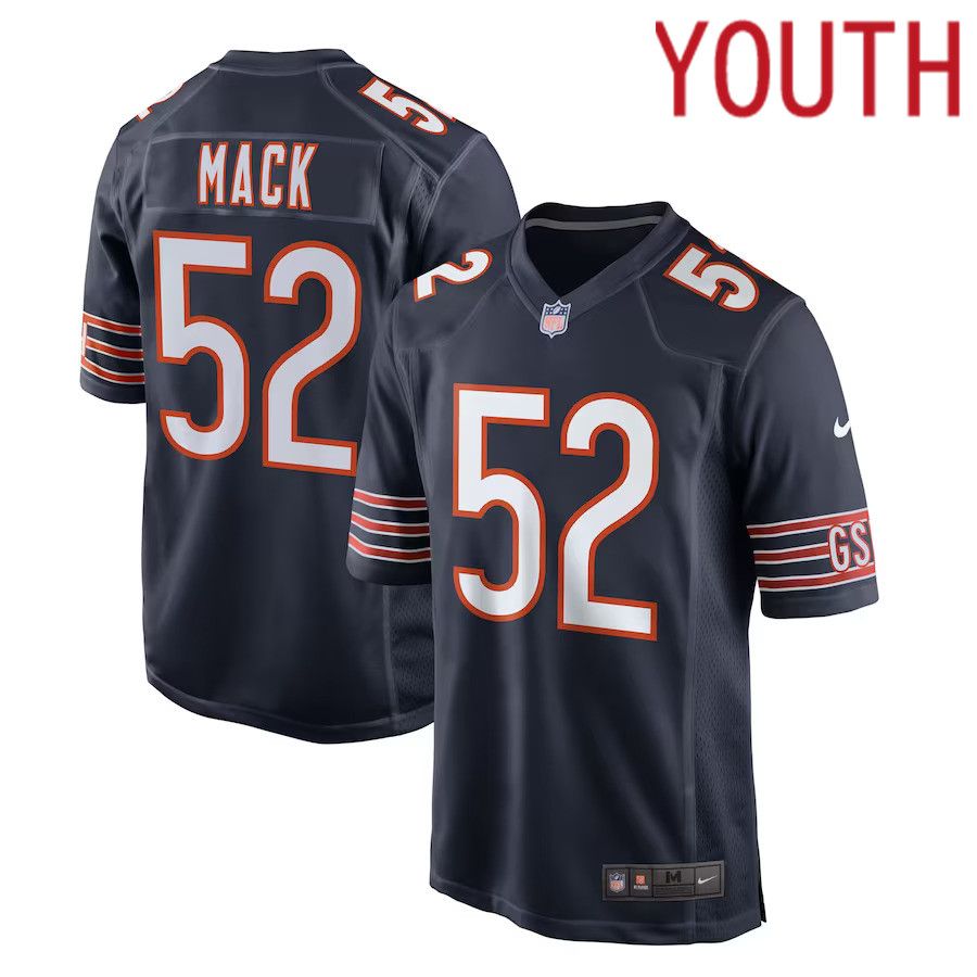Youth Chicago Bears #52 Khalil Mack Nike Navy Game NFL Jersey